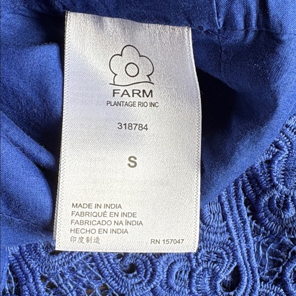 FARM Rio Embroidered Cotton Lace V-Neck pleated Blouse - Picture 10 of 11